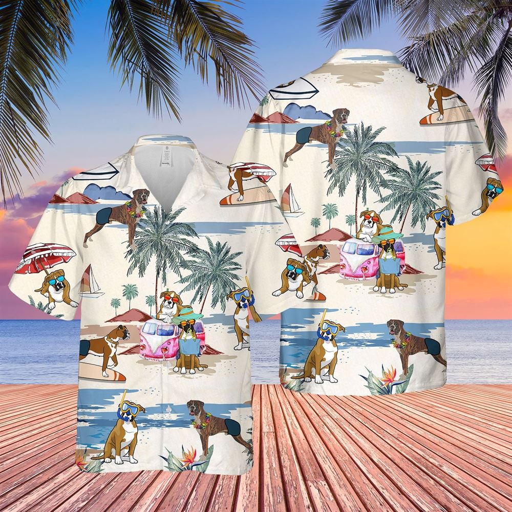 Boxer Dog Hawaiian Shirt