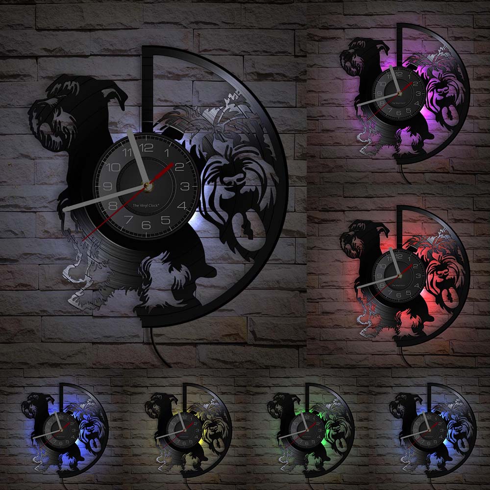 Schnauzer Vinyl Record Wall Clock