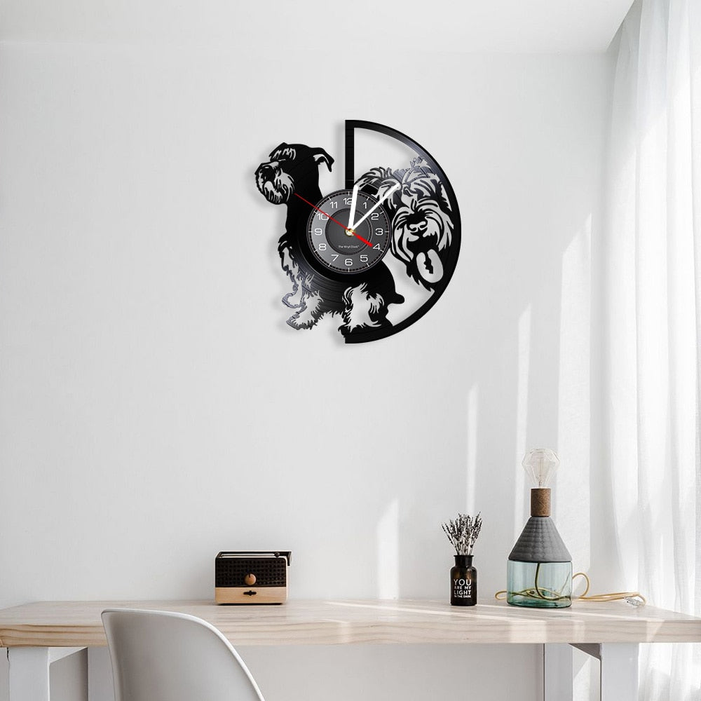 Schnauzer Vinyl Record Wall Clock
