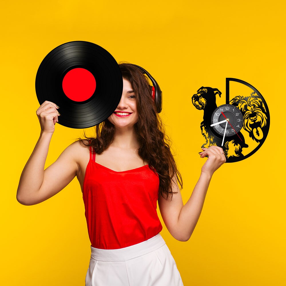 Schnauzer Vinyl Record Wall Clock