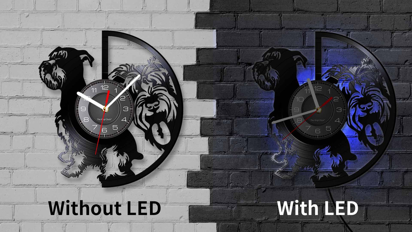 Schnauzer Vinyl Record Wall Clock