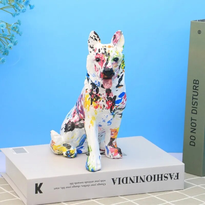 Watercolor Splash German Shepherd Sculpture