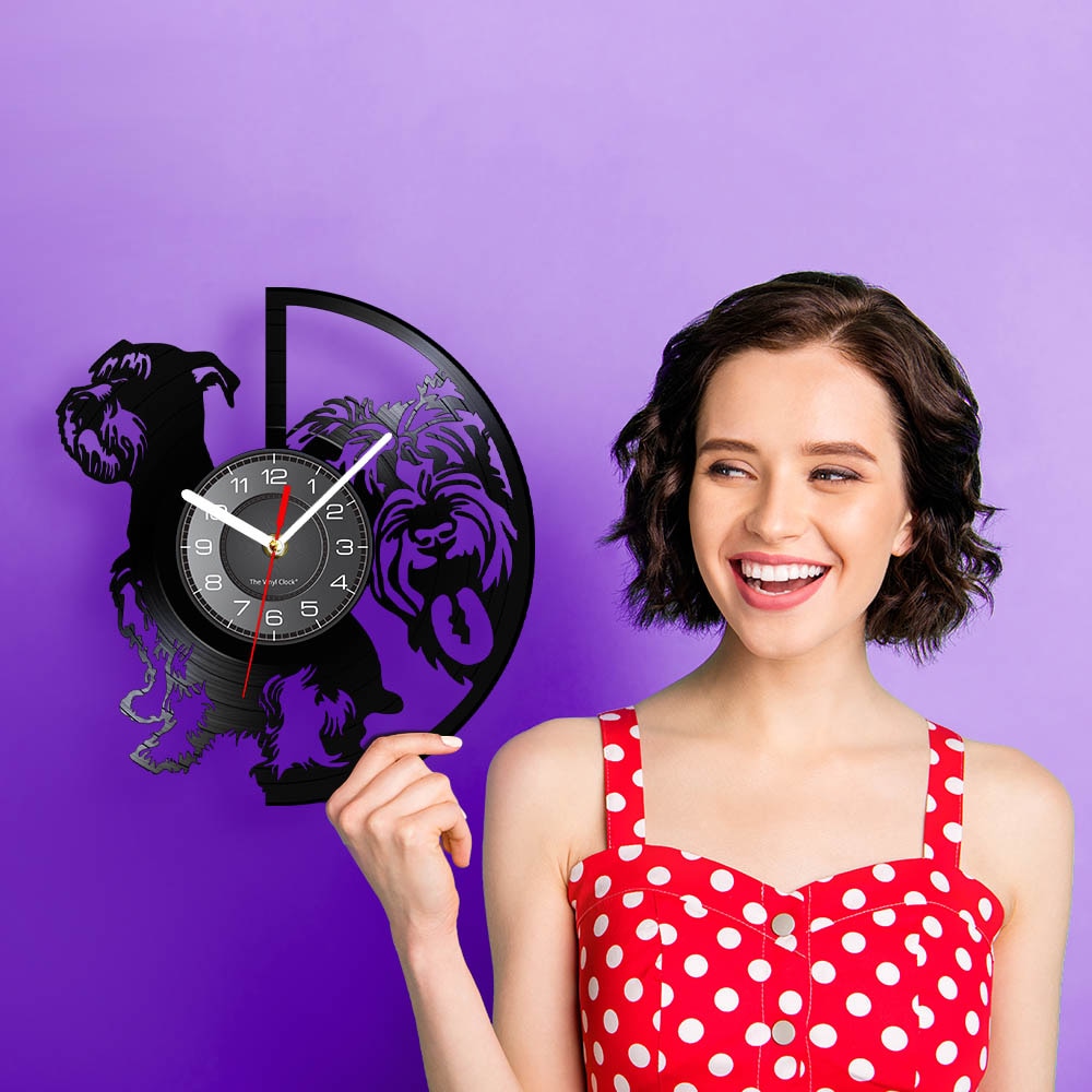 Schnauzer Vinyl Record Wall Clock