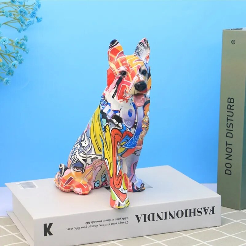 Watercolor Splash German Shepherd Sculpture