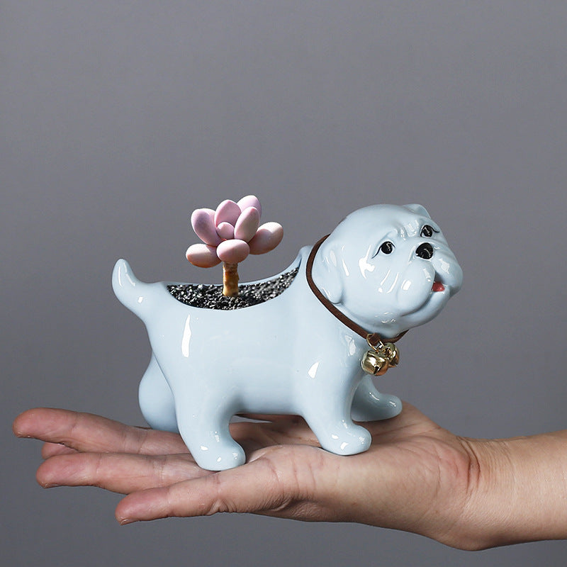 Bulldog Succulent Pot