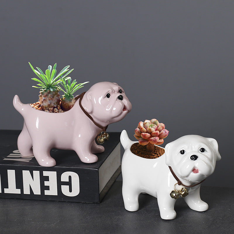 Bulldog Succulent Pot