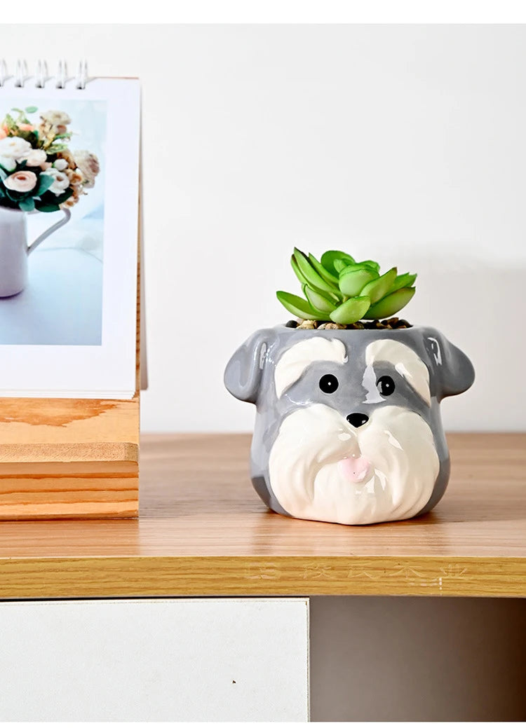 Schnauzer Succulent Pot