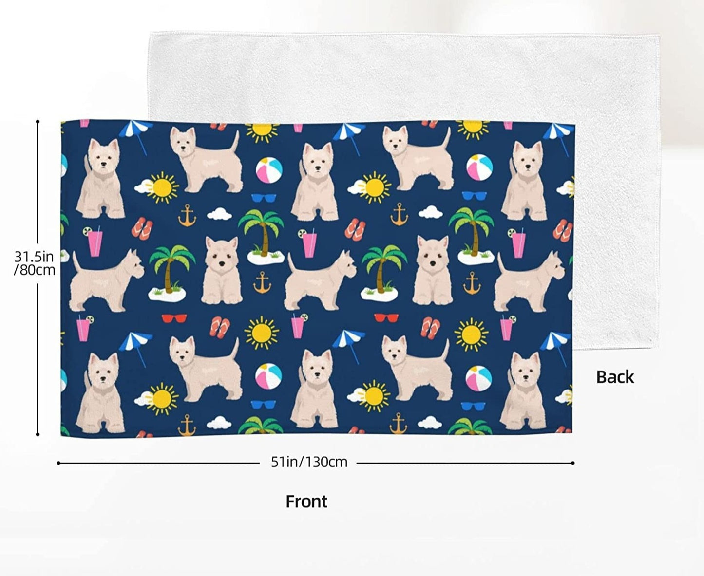 Westie Beach Towel