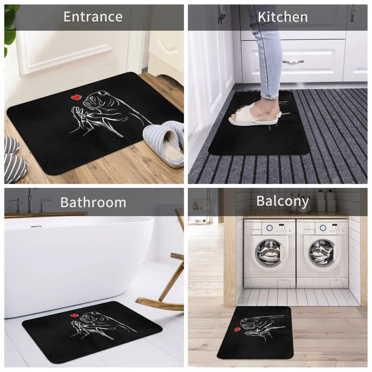 English Bulldog Love Door Mat