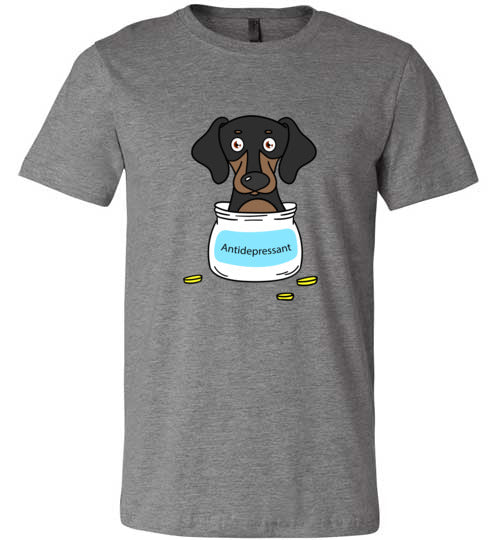 Antidepressant Dachshund Premium Fitted Men/Unisex T-shirt