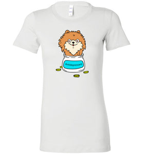 Antidepressant Pomeranian Premium Fitted Lady T-shirt