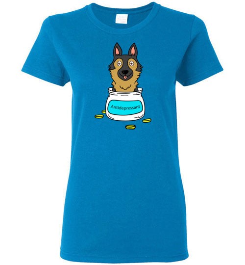Antidepressant German Shepherd Classic Lady T-shirt