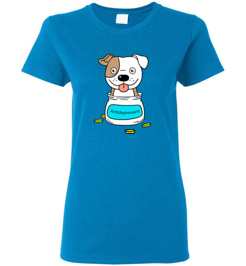 Antidepressant Staffy Classic Lady T-shirt
