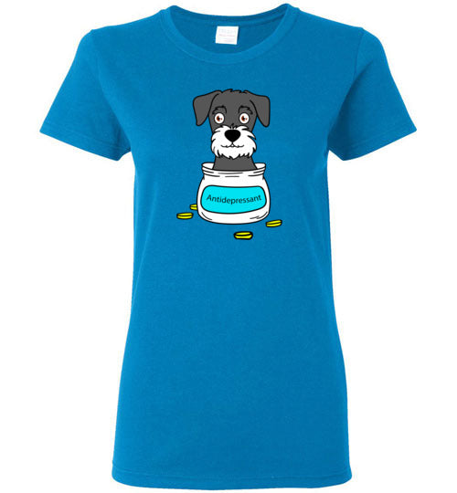 Antidepressant Schnauzer Classic Lady T-shirt