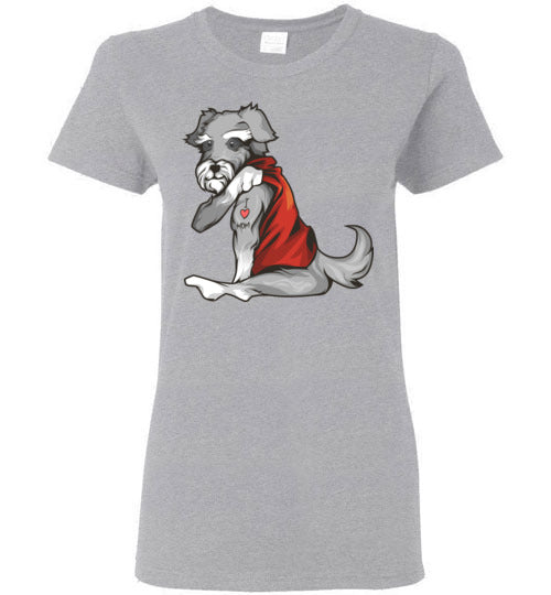 I love Mom Tattoo Schnauzer T-Shirt