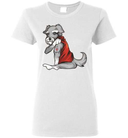 I love Mom Tattoo Schnauzer T-Shirt