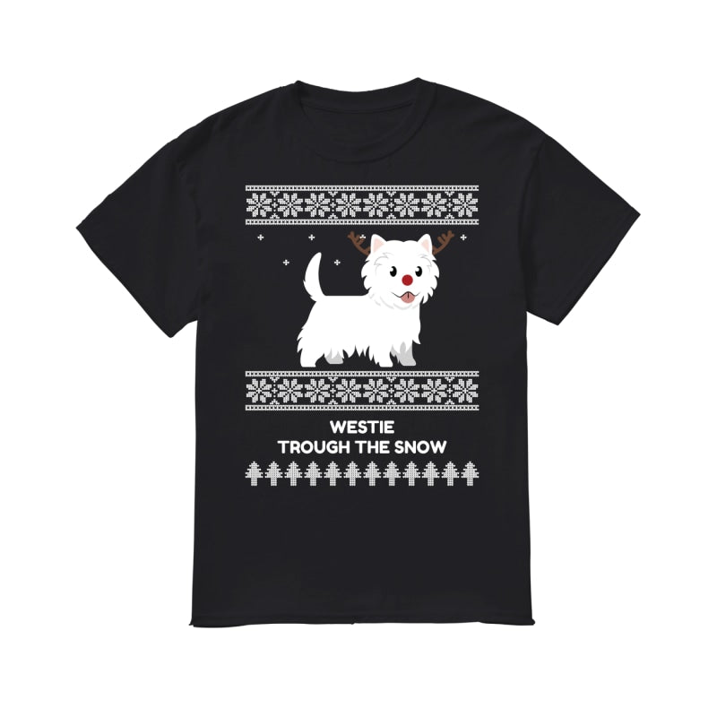 Westie Through The Snow - Men's T-Shirt