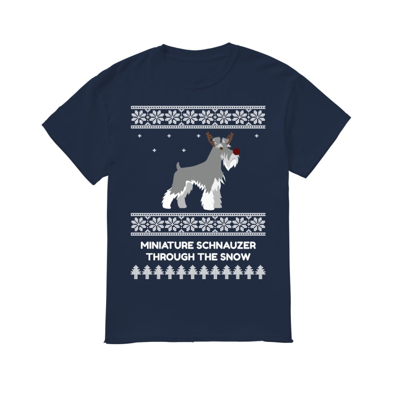 Miniature Schnauzer Through The Snow - Men's T-Shirt