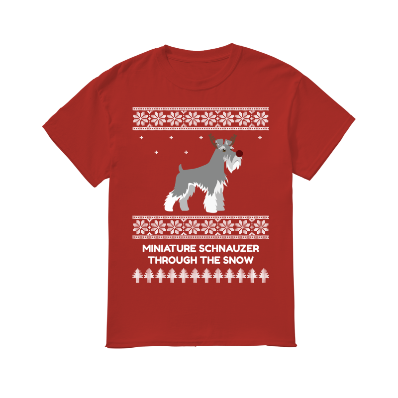 Miniature Schnauzer Through The Snow - Men's T-Shirt