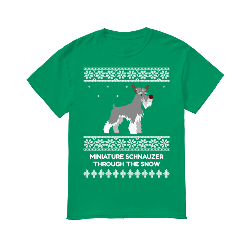 Miniature Schnauzer Through The Snow - Men's T-Shirt