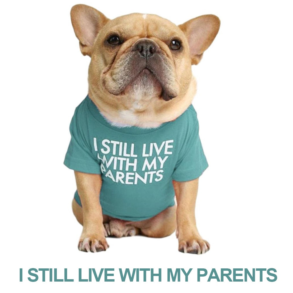 I still live with my parents English Bulldog T-shirt