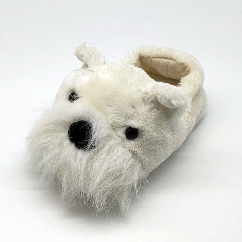 Fuzzy Westie Slippers