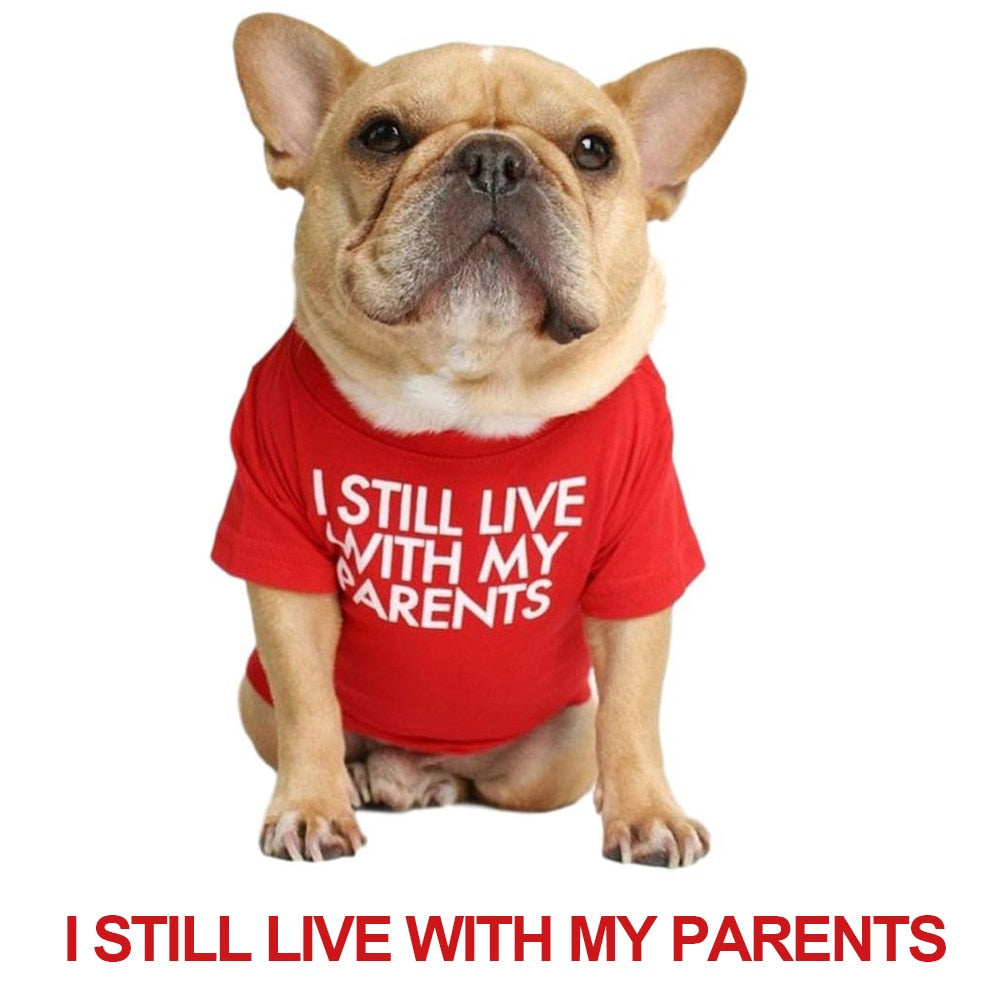 I still live with my parents English Bulldog T-shirt