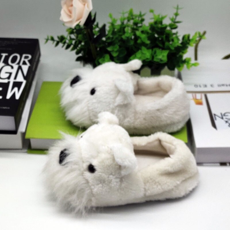 Fuzzy Westie Slippers