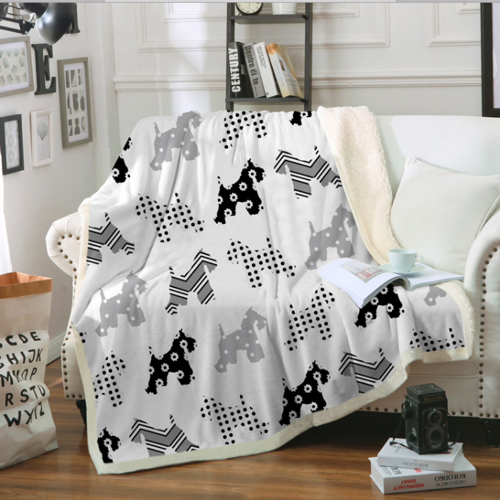 Lolly Schnauzer White Blanket