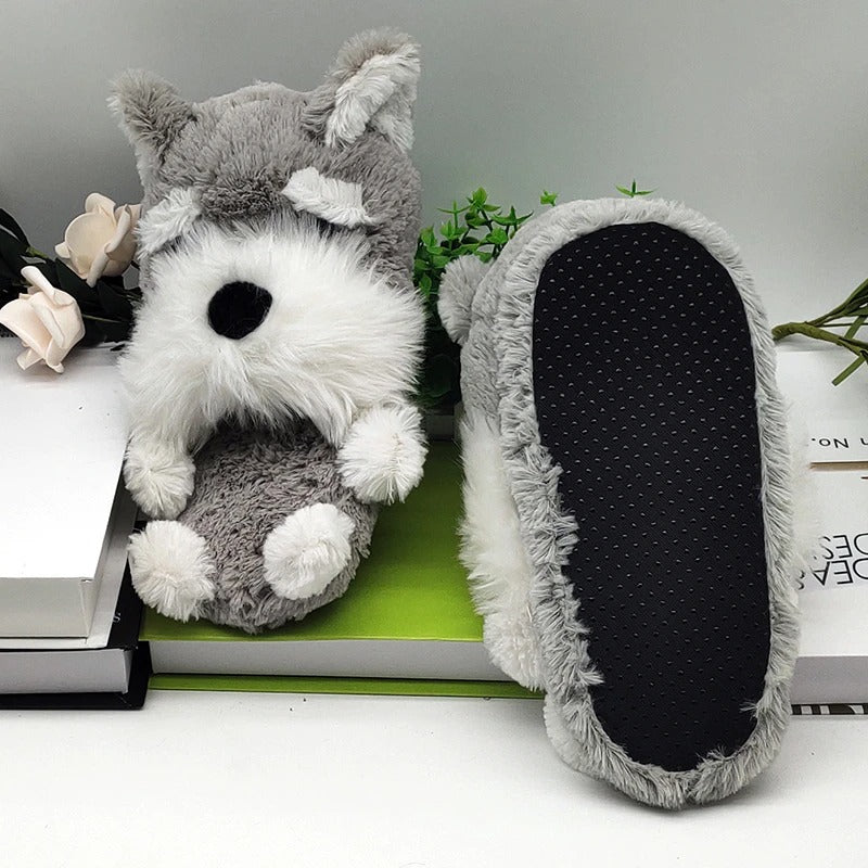 Fuzzy Schnauzer Slippers