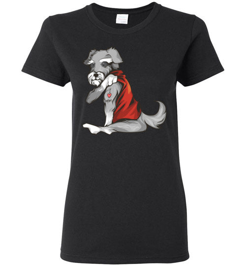 I love Mom Tattoo Schnauzer T-Shirt
