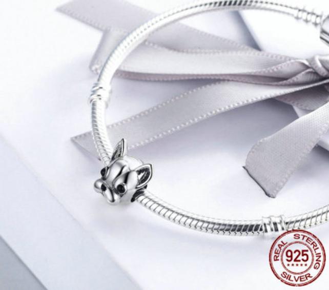 Frenchie 925 Sterling Silver Charm-charm-Ploocy-Ploocy