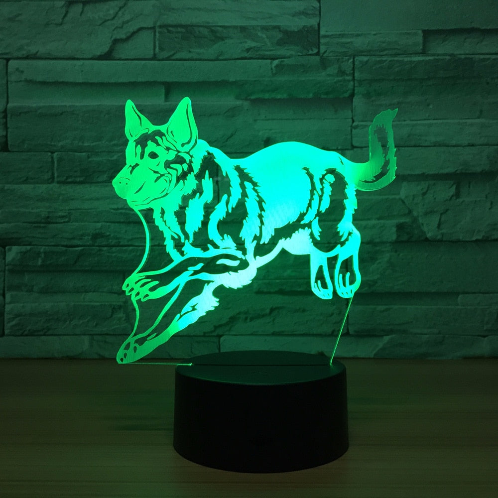 Color Changing German Shepherd Lamp