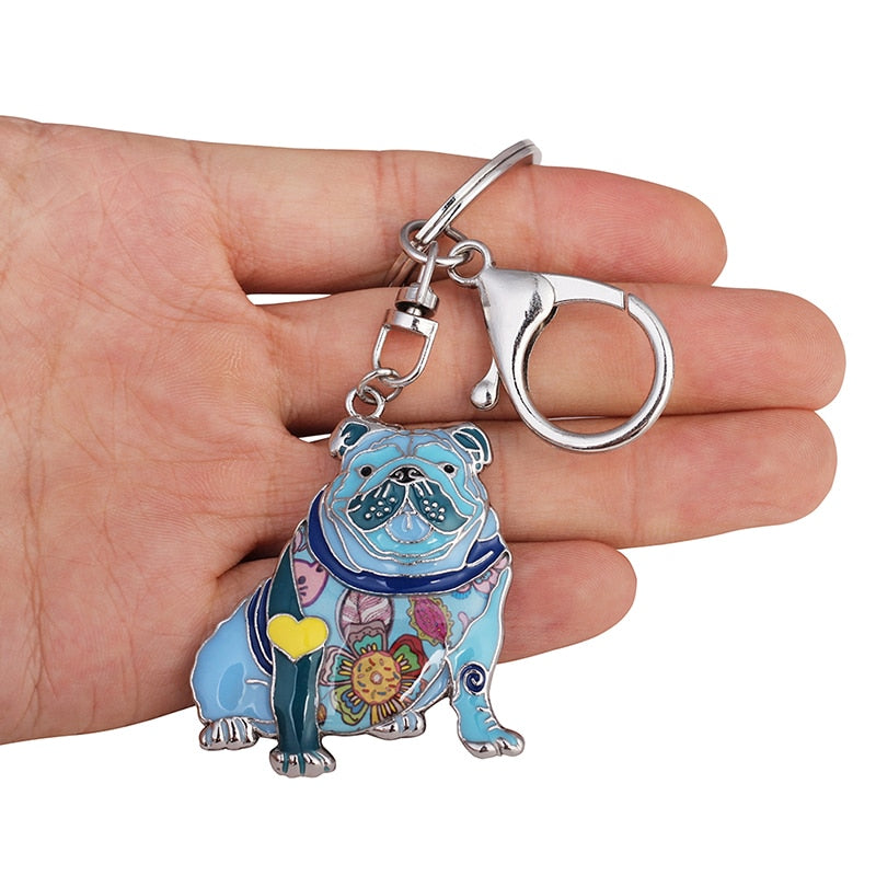 Otis English Bulldog Keychain