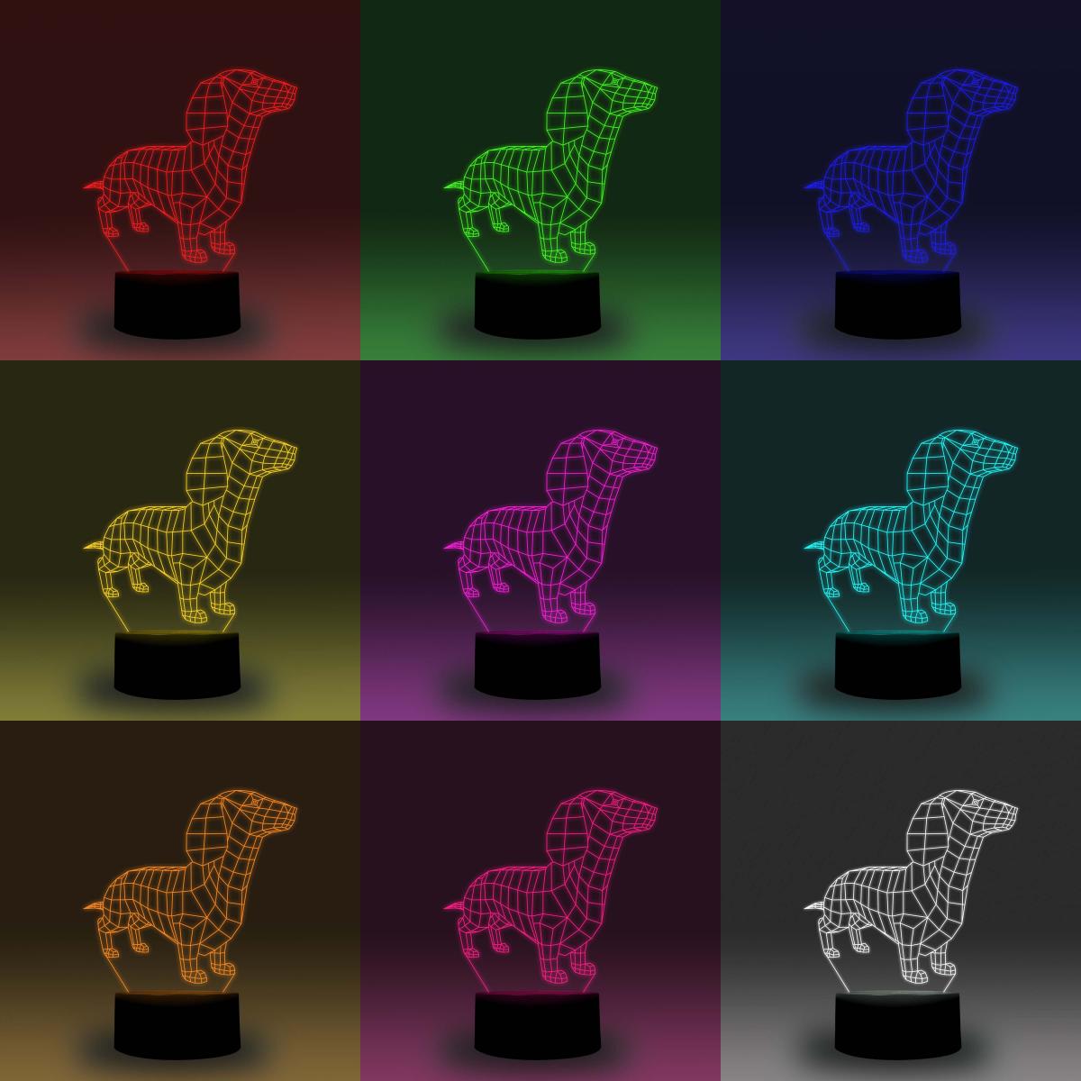 3D Dachshund LED Lamp