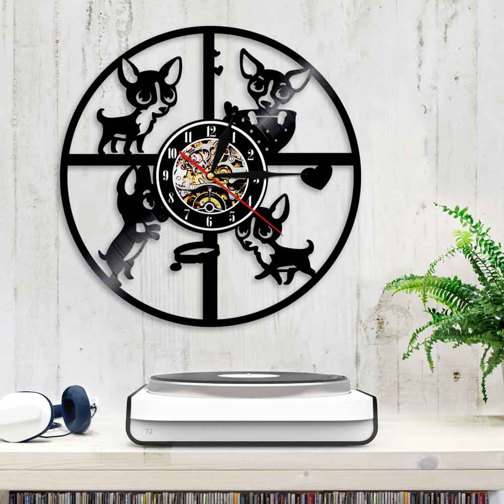 Chihuahua Vinyl Wall Clock