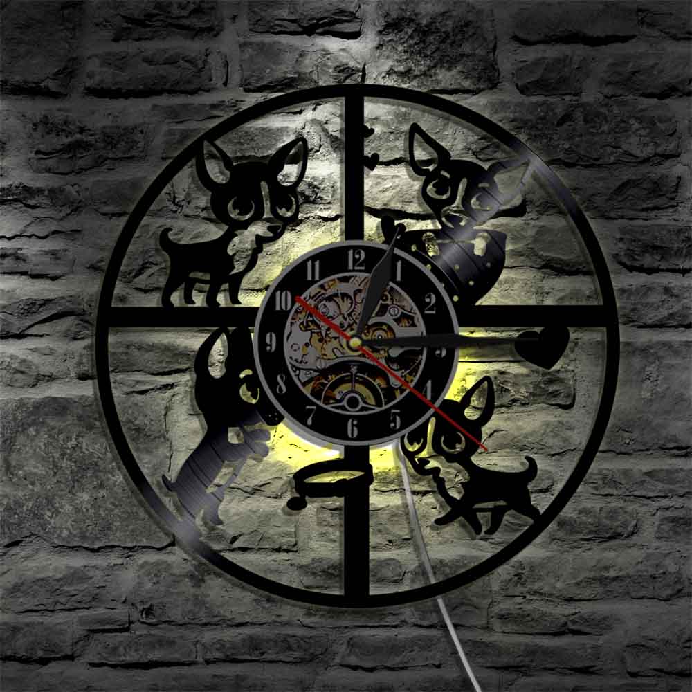 Chihuahua Vinyl Wall Clock