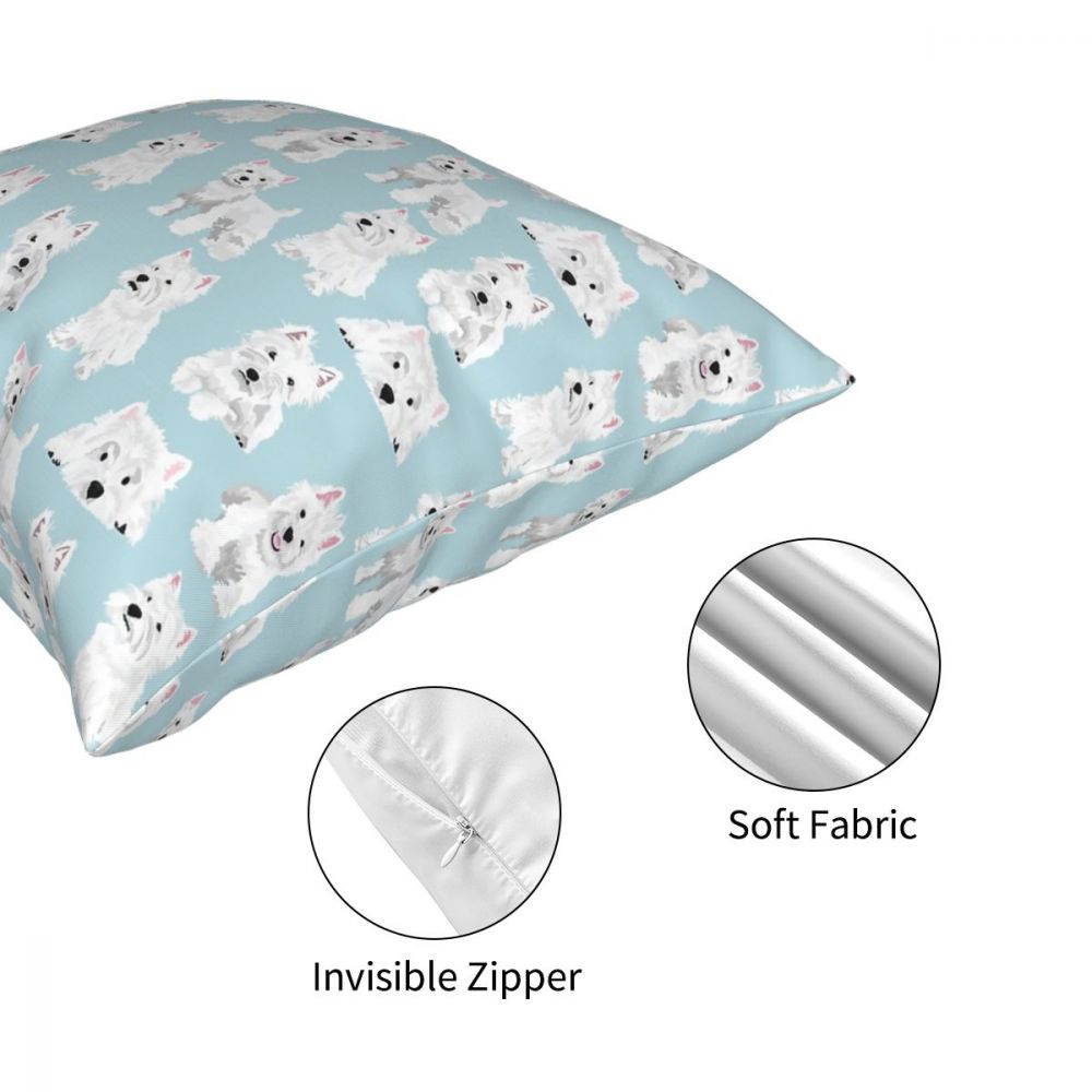 Blue Westie Pillow Cover