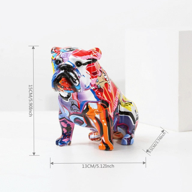 Rainbow English Bulldog Ornament