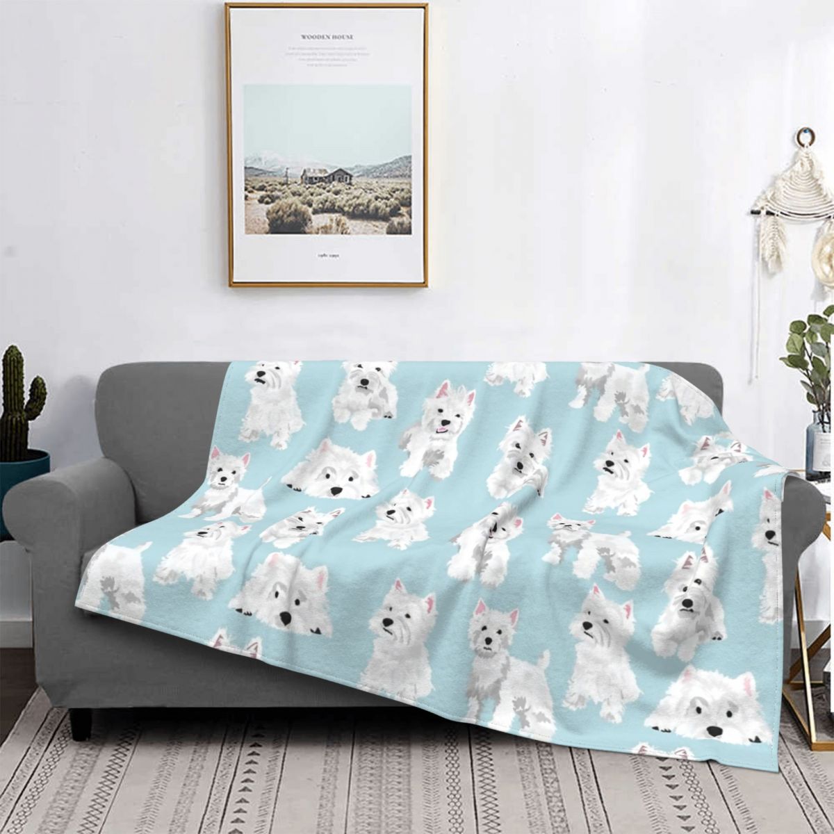 Blue Westie Blanket