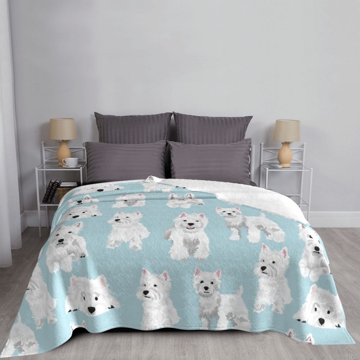 Blue Westie Blanket