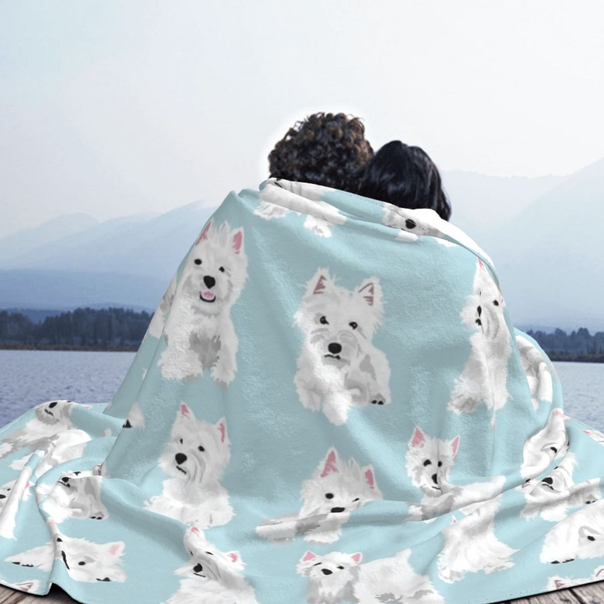 Blue Westie Blanket