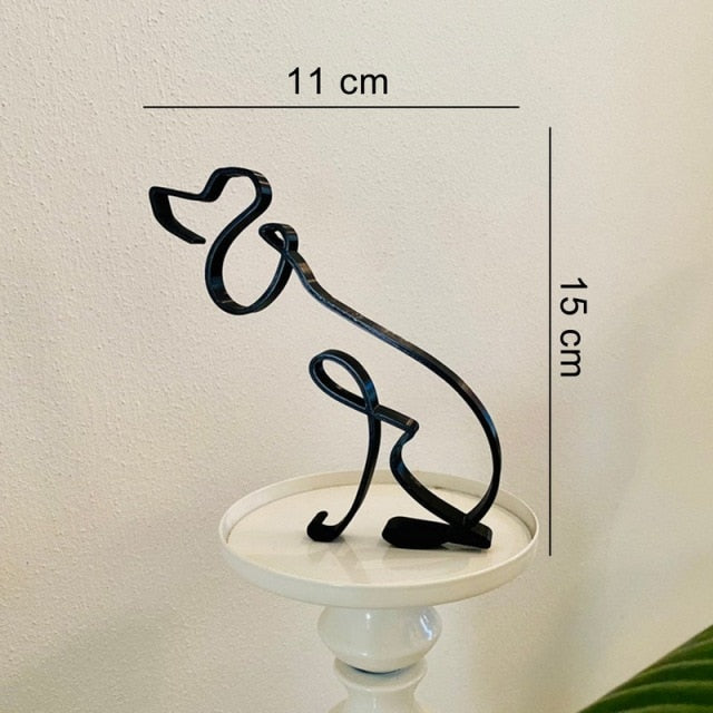Minimalist Iron Dog Sculpture