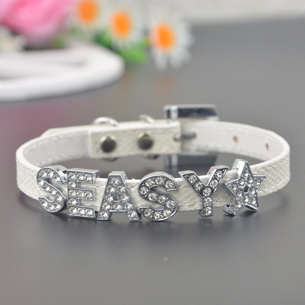 Designer Crystal Personalized Dog Collars