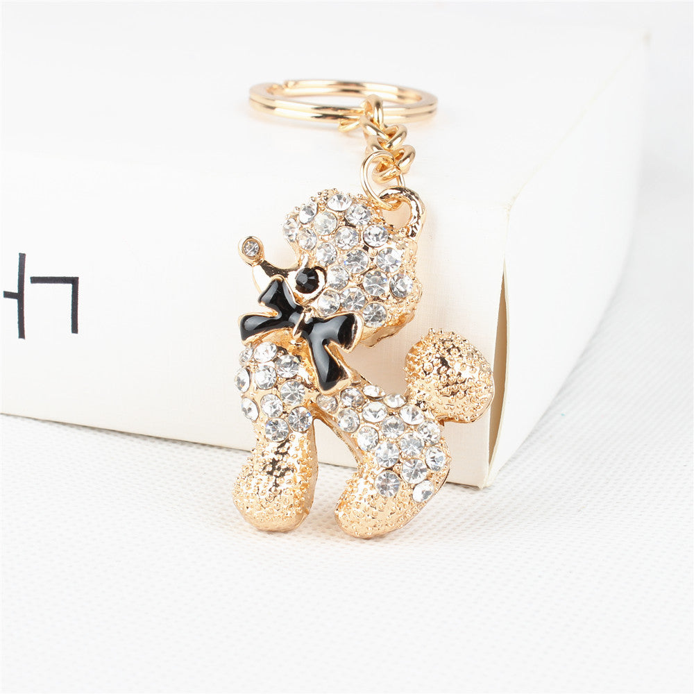 Poodle Crystal Keychain