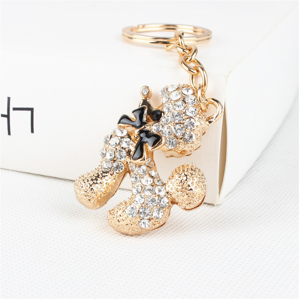 Poodle Crystal Keychain