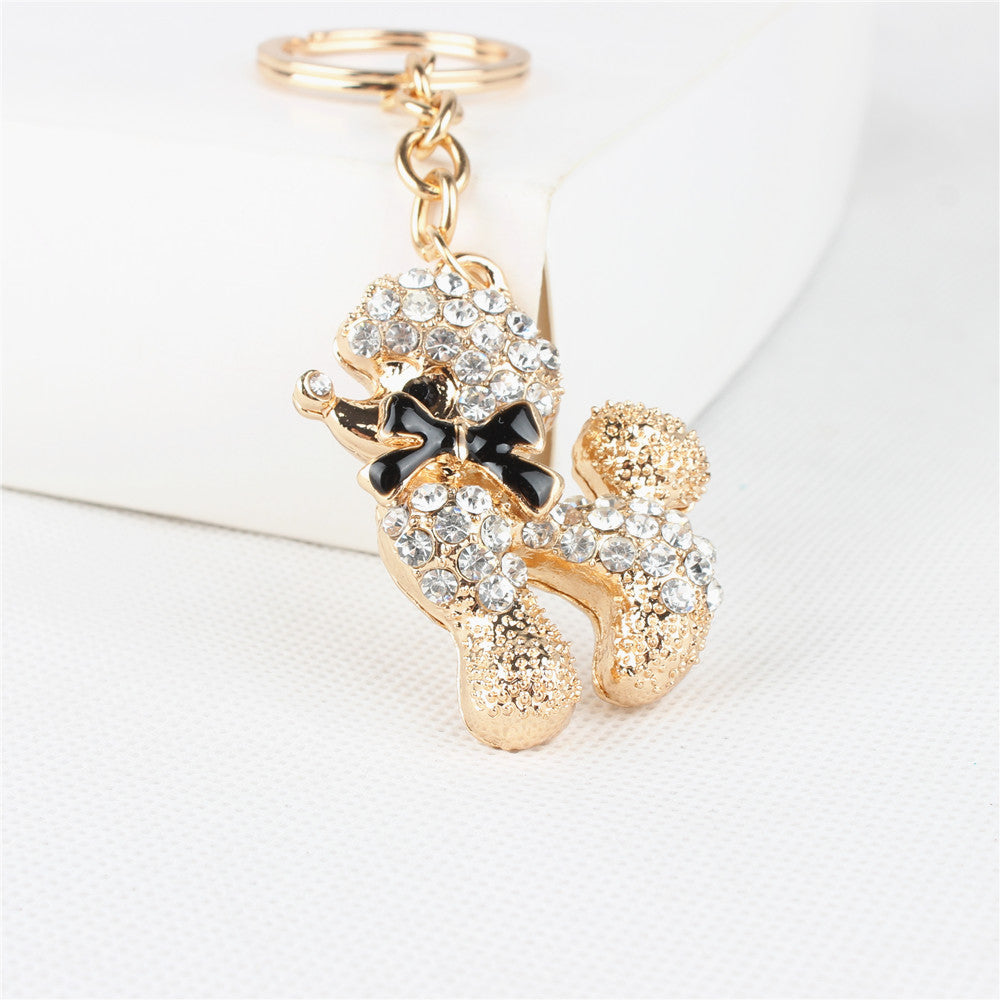 Poodle Crystal Keychain