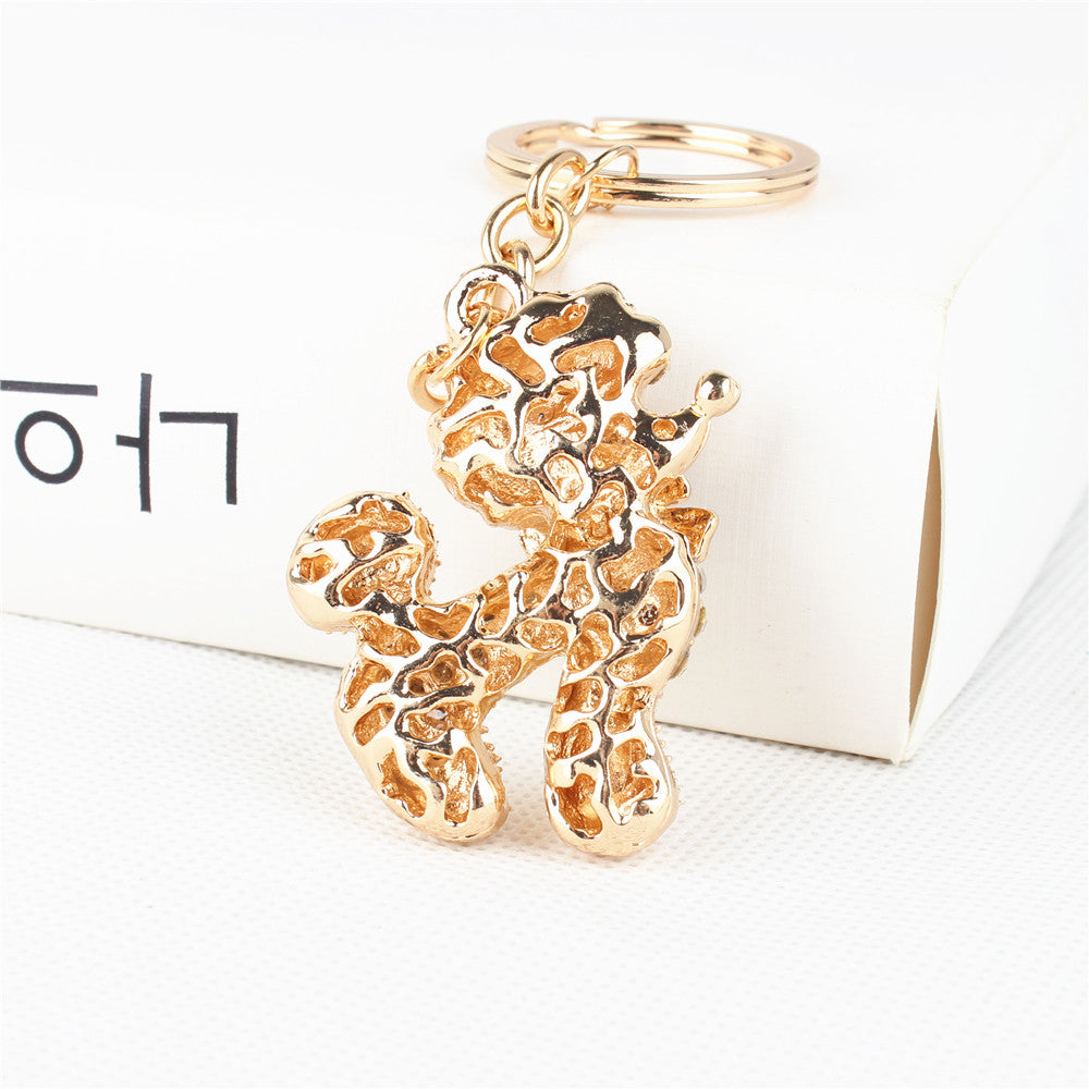 Poodle Crystal Keychain