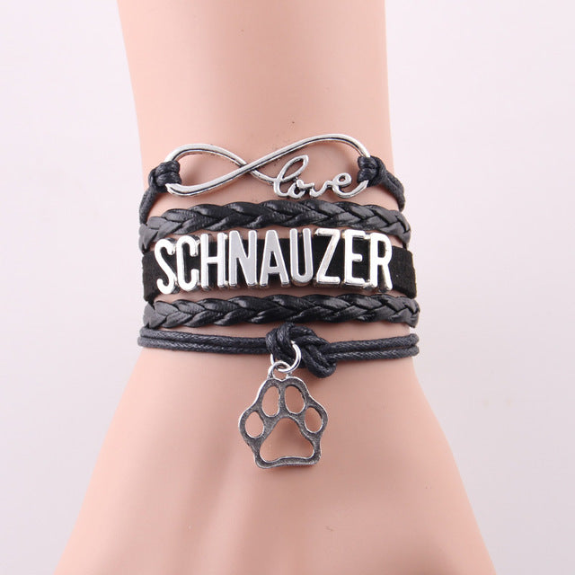 Schnauzer Infinity Love Bracelet