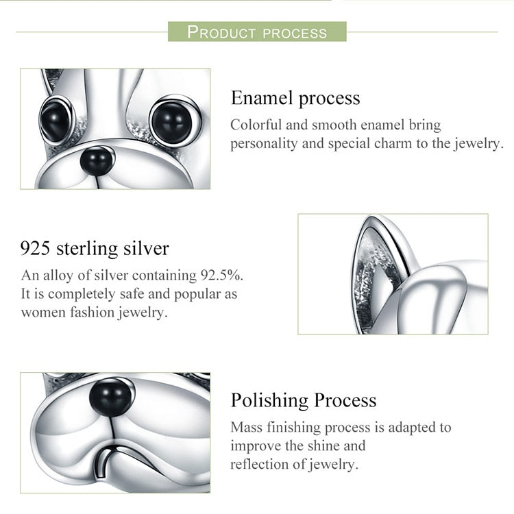 Frenchie 925 Sterling Silver Charm-charm-Ploocy-Ploocy